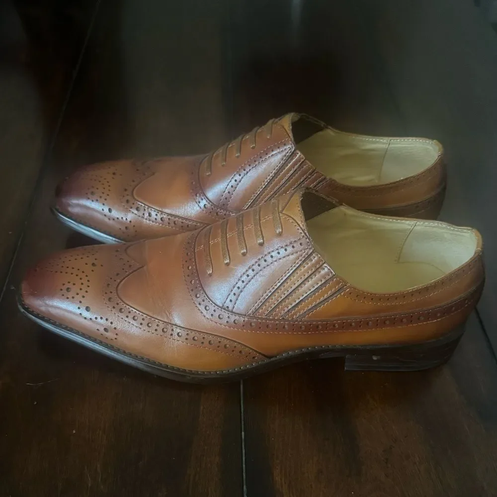 Maison Forte Classic Brown Leather Men's Dress Shoes 9